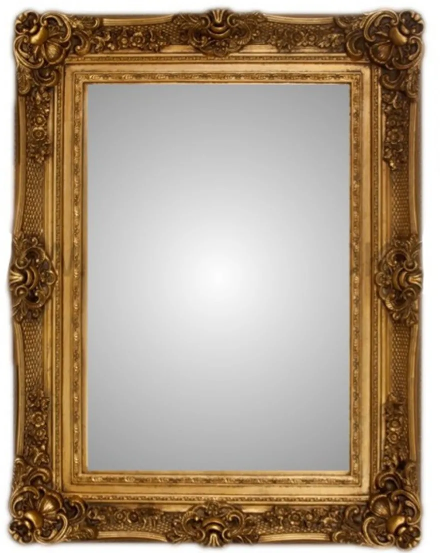 Casa Padrino Barock Wandspiegel Prunkvoll Gold Höhe 130 cm, Breite 96 cm - Massiv & Edel