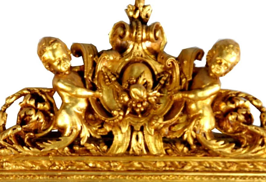 Casa Padrino Barock Wandspiegel Gold 100 x H. 186 cm - Prunkvoller Barock Spiegel mit wunderschönen Verzierungen