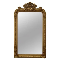 Casa Padrino Barock Wandspiegel Gold 90 x H. 158 cm - Prunkspiegel mit dekorativer Krone