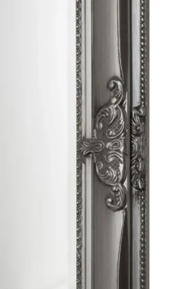 Casa Padrino Barock Wandspiegel Silber 72 x H. 162 cm - Handgefertigter Barock Spiegel mit Holzrahmen und wunderschönen Verzierungen