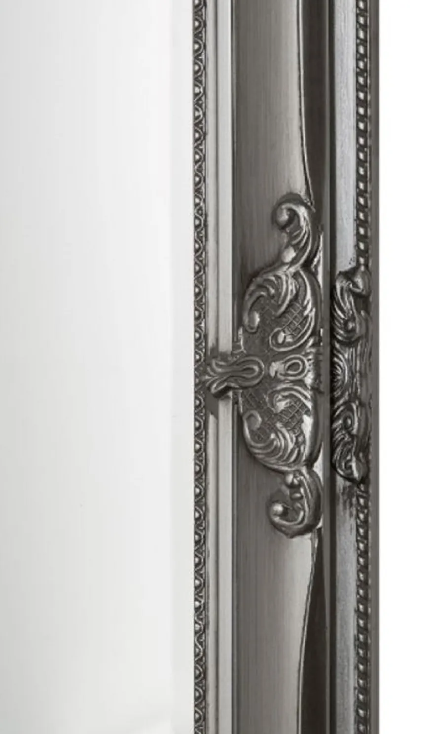 Casa Padrino Barock Wandspiegel Silber 72 x H. 162 cm - Handgefertigter Barock Spiegel mit Holzrahmen und wunderschönen Verzierungen