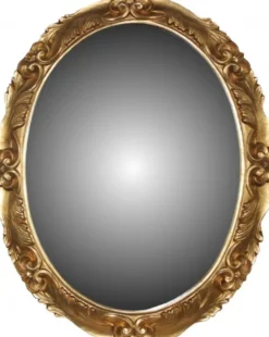 Casa Padrino Barock Wandspiegel aus Italien Gold Oval 101 x 81 cm - Prunkvoller Spiegel im Antik Stil