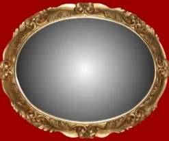 Casa Padrino Barock Wandspiegel aus Italien Gold Oval 101 x 81 cm - Prunkvoller Spiegel im Antik Stil