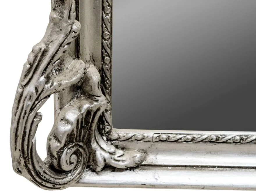 Casa Padrino Barock Wandspiegel Silber 54 x H. 172 cm - Wohnzimmer Spiegel Antik Stil Möbel