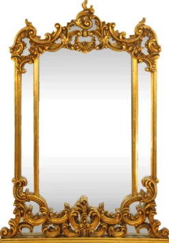 Casa Padrino Barock Wandspiegel Gold 90 x H. 125 cm - Handgefertigter Spiegel mit prunkvollen Verzierungen - Möbel im Barockstil