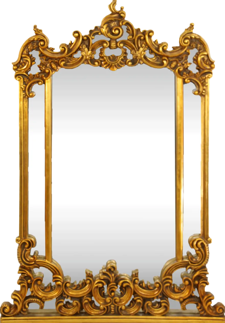 Casa Padrino Barock Wandspiegel Gold 90 x H. 125 cm - Handgefertigter Spiegel mit prunkvollen Verzierungen - Möbel im Barockstil