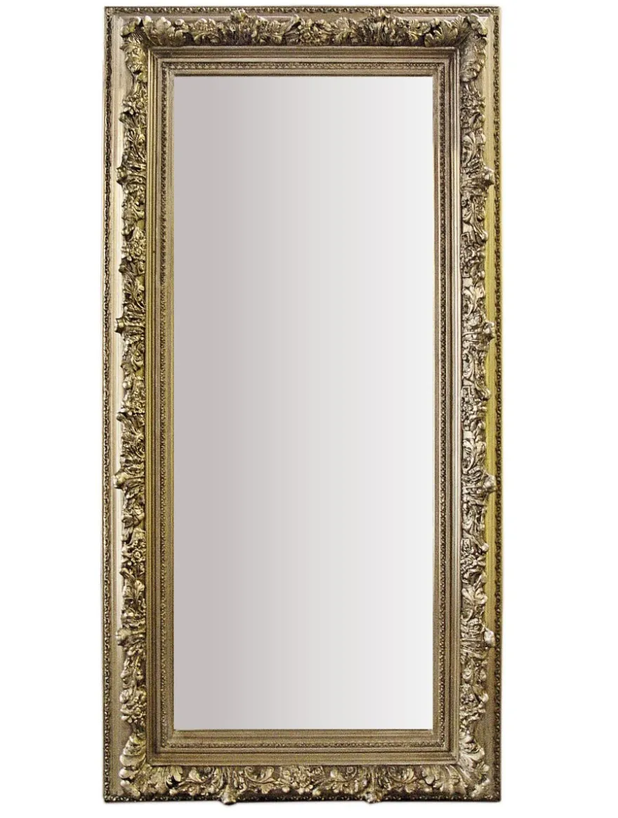 Casa Padrino Barock Wandspiegel Antik Silber Höhe 150 cm, Breite 60 cm - Edel & Prunkvoll