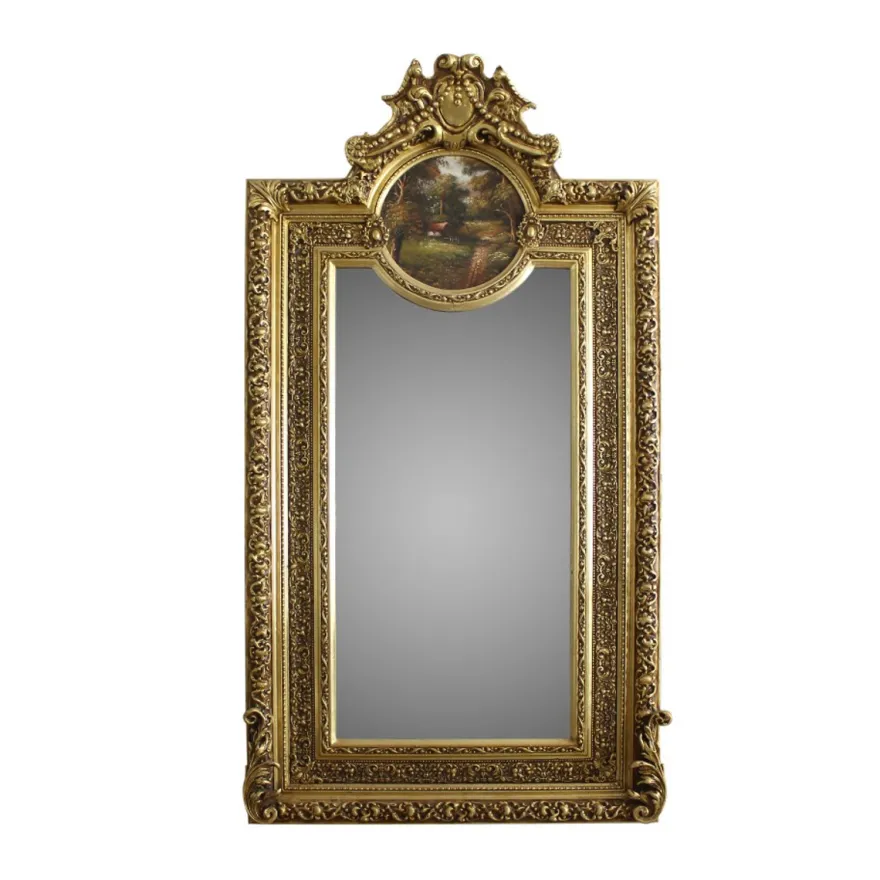 Casa Padrino Barock Wandspiegel im Antikstil - Gold, 105 x H. 192 cm - Massiver Antikstil Spiegel