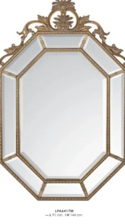 Casa Padrino Barock Wandspiegel Gold - Prunkvoller Luxusspiegel aus Holz und Polyresin - 144 cm x 91 cm