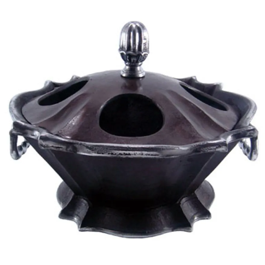 Casa Padrino Barock Weinkühler für 4 Flaschen Aluminium / Antik Silber H 20 cm, Durchmesser 44 cm - Weinhalter Hotel Dekoration