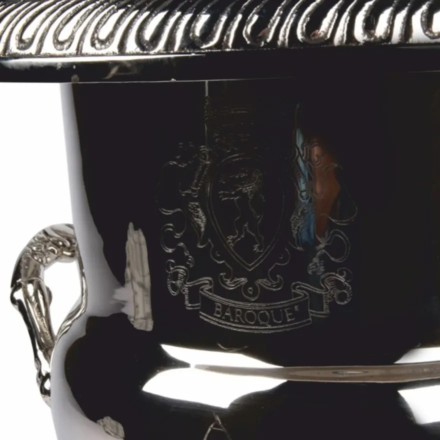 Casa Padrino Barock Weinkühler Silber H. 37 cm - Barock Champagnerkühler