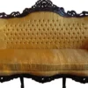 Casa Padrino Barock Wohnzimmer Set Master Gold Muster / Mahagoni Braun - 3er Sofa + 2 Sessel