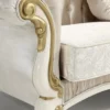 Casa Padrino Barock Wohnzimmer Sofa mit Glitzersteinen Champagnerfarben / Creme / Gold 224 x 83 x H. 112 cm - Wohnzimmer Möbel - Edel & Prunkvoll