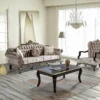 Casa Padrino Barock Wohnzimmer Set Braun / Beige / Schwarz / Gold - 2 Sofas & 2 Sessel & 1 Couchtisch - Barock Wohnzimmer Möbel