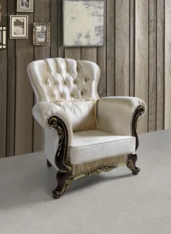 Casa Padrino Barock Wohnzimmer Set Champagnerfarben / Schwarz / Gold - 2 Sofas & 2 Sessel & 1 Couchtisch - Wohnzimmer Möbel - Edel & Prunkvoll