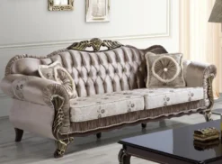 Casa Padrino Barock Wohnzimmer Set Braun / Beige / Schwarz / Gold - 2 Sofas & 2 Sessel & 1 Couchtisch - Wohnzimmer Möbel im Barockstil
