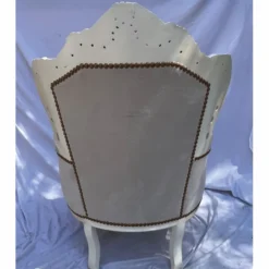 Casa Padrino Barock Wohnzimmer Sessel Grau / Antik Weiß - Prunkvolle Barock Möbel