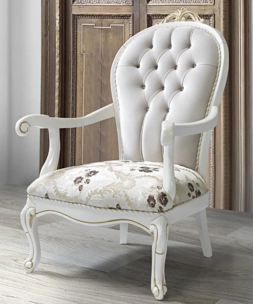 Casa Padrino Barock Wohnzimmer Set Hellgrün / Hellgrau / Weiß / Gold - 2 Sofas & 2 Sessel & 1 Couchtisch - Wohnzimmer Möbel im Barockstil