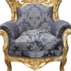 Casa Padrino Barock Wohnzimmer Set Royal Blau Muster / Gold - 3er Sofa, 2er Sofa, 1 Sessel - Hochwertige Luxusmöbel
