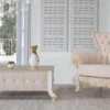 Casa Padrino Barock Wohnzimmer Set Beige / Weiß / Gold - 2 Sofas & 2 Sessel & 1 Couchtisch - Wohnzimmer Möbel im Barockstil - Edle Barock Möbel