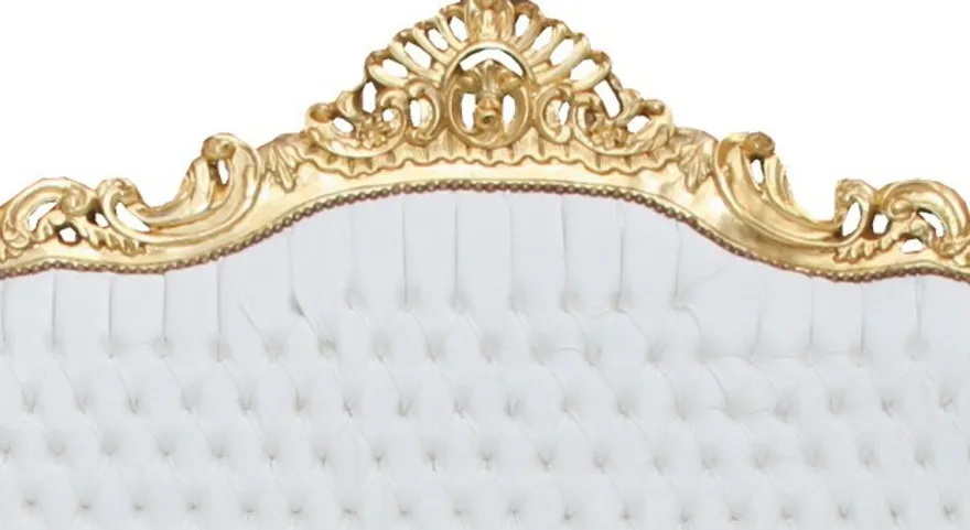 Casa Padrino Barock Wohnzimmer Set Master Weiss/Gold - 3-er Sofa & 2 Sessel - 210x90x135 cm