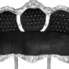 Casa Padrino Barock Wohnzimmer Set King Schwarz / Silber - 3-er Sofa, 2-er Sofa und 1 Sessel