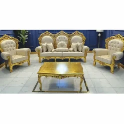 Casa Padrino Barock Wohnzimmer Set Creme / Gold - Barock Möbel