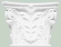 Casa Padrino Barock Zierelement Säulen Kopfteil Weiß 42,5 x 10,5 x H. 35 cm - Wanddeko im Barockstil