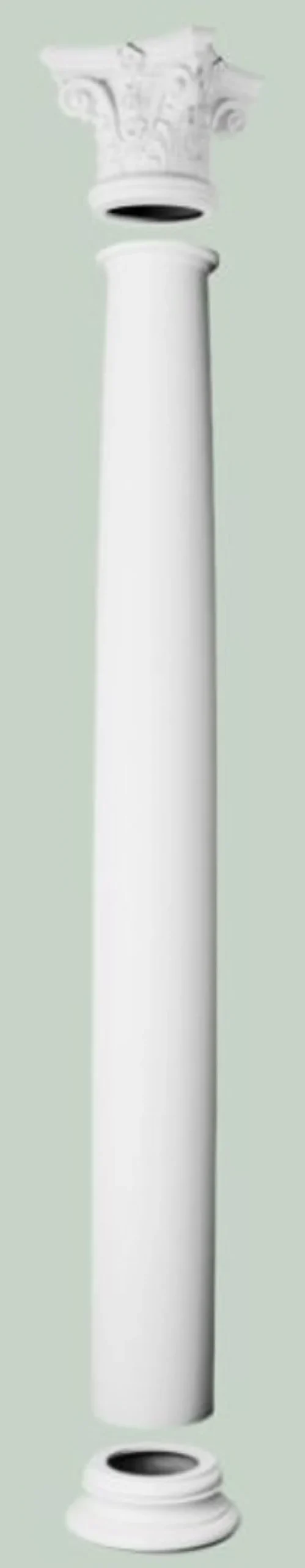 Casa Padrino Barock Zierelement Wanddeko Säule Weiß Ø 22 x H. 202 cm - Runde Deko Säule im Barockstil