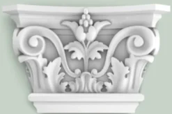 Casa Padrino Barock Zierelement Säulen Kopfteil Weiß 22,8 x 6,2 x H. 14,9 cm - Wanddeko im Barockstil