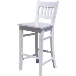 Casa Padrino Bar Stuhl Massivholz - Shabby Chic Landhaus Stil Barhocker