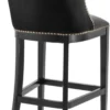 Casa Padrino Barstuhl Schwarz 49,5 x 61 x H. 115 cm - Luxus Barhocker mit Rückenlehne