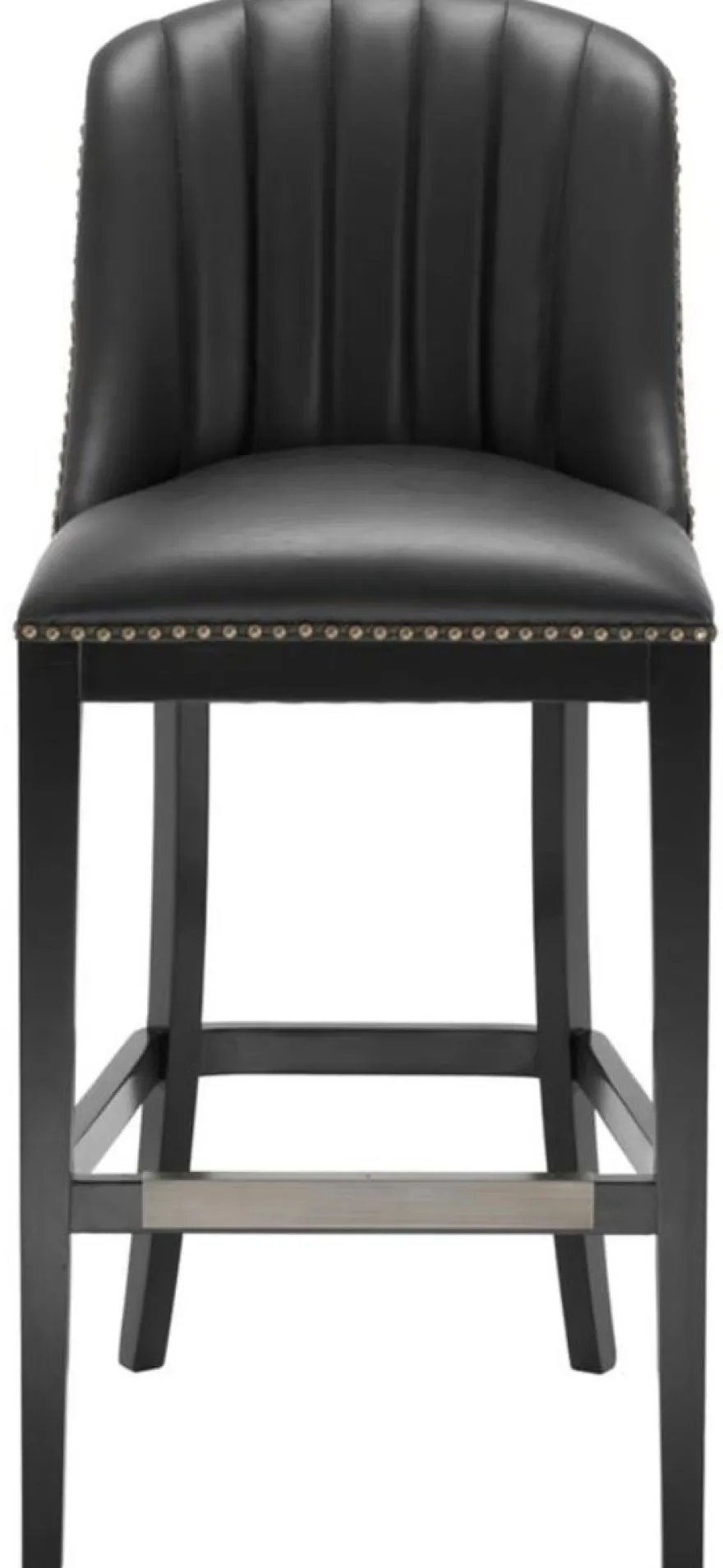 Casa Padrino Barstuhl Schwarz 49,5 x 61 x H. 115 cm - Luxus Barhocker mit Rückenlehne