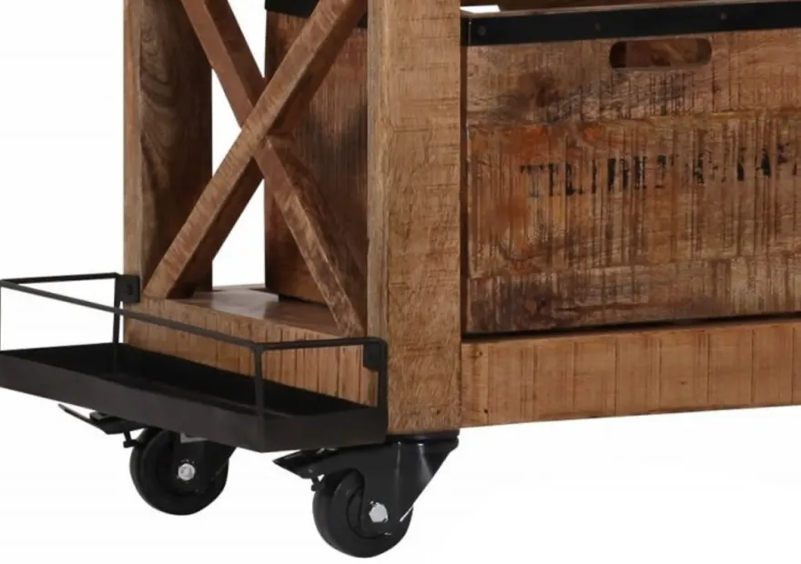 Casa Padrino Bar Trolley Servierwagen aus Mango Massivholz - Hotel & Restaurant Einrichtung Möbel