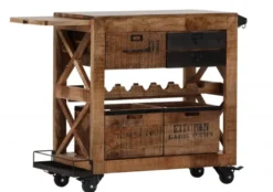 Casa Padrino Bar Trolley Servierwagen aus Mango Massivholz - Hotel & Restaurant Einrichtung Möbel