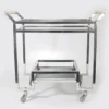 Casa Padrino Barwagen Servierwagen aus Messing vernickelt 74 x 40 x H. 69 cm - Luxus Hotel & Gastronomie Einrichtung