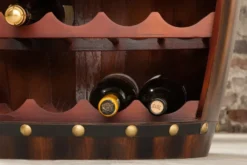 Casa Padrino Bar Weinschrank Bartisch aus Tanne Massivholz - Holzfaß Weinfaß Faßmöbel Faßschrank Hotel & Restaurant Einrichtung Möbel Tisch