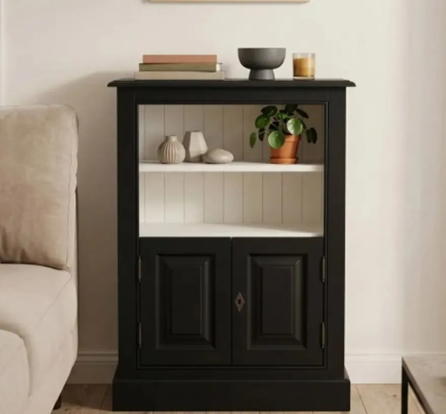 Casa Padrino Bücherregal im Landhausstil mit 2 Türen und 1 Ablage, 76 x 35 x 102 cm