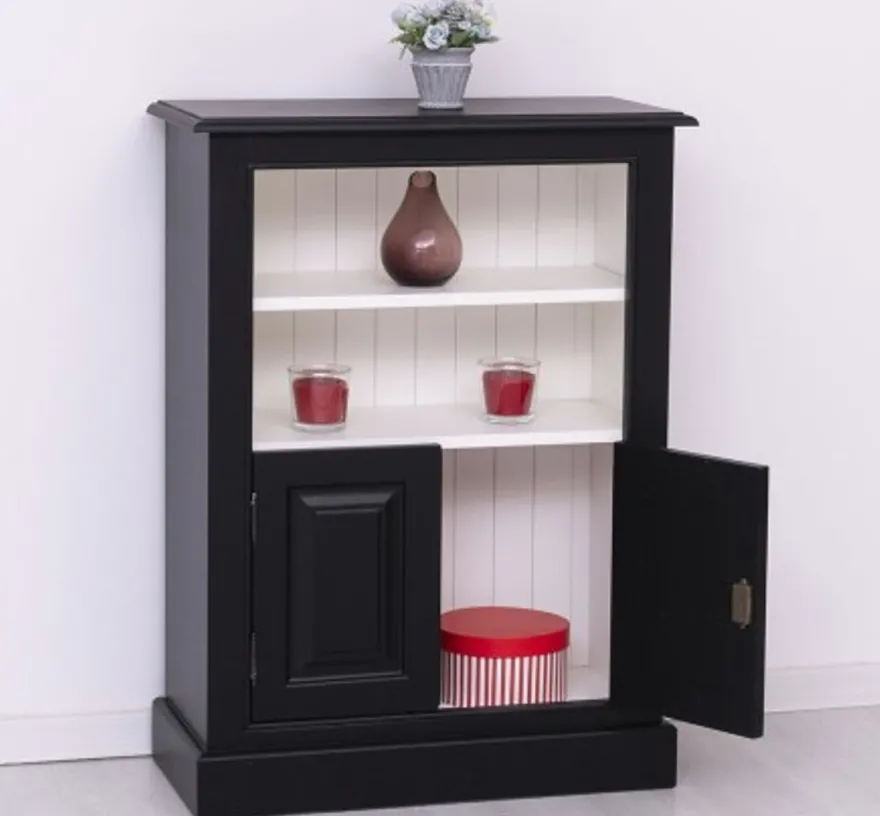 Casa Padrino Bücherregal im Landhausstil mit 2 Türen und 1 Ablage, 76 x 35 x 102 cm