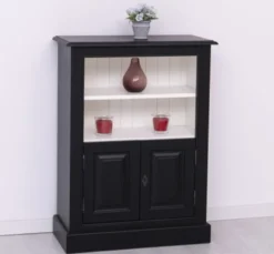 Casa Padrino Bücherregal im Landhausstil mit 2 Türen und 1 Ablage, 76 x 35 x 102 cm