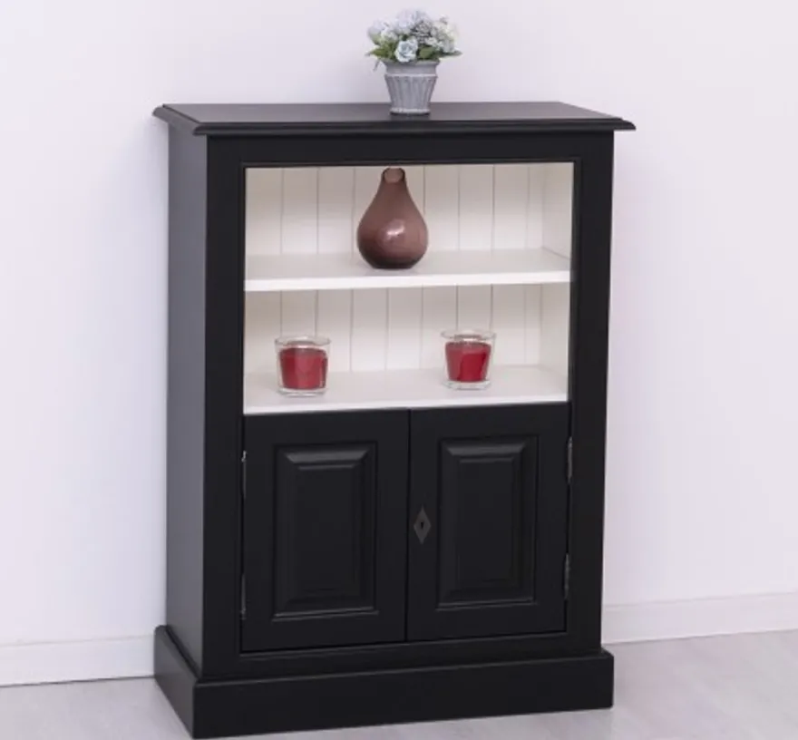 Casa Padrino Bücherregal im Landhausstil mit 2 Türen und 1 Ablage, 76 x 35 x 102 cm