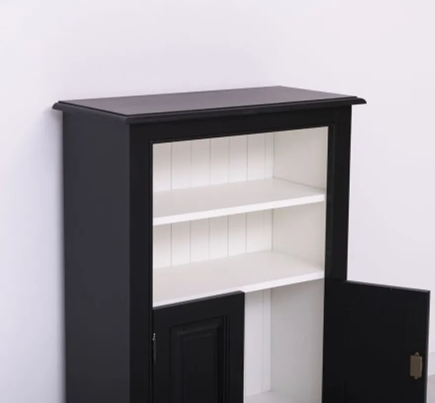 Casa Padrino Bücherregal im Landhausstil mit 2 Türen und 1 Ablage, 76 x 35 x 102 cm