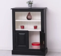 Casa Padrino Bücherregal im Landhausstil mit 2 Türen und 1 Ablage, 76 x 35 x 102 cm
