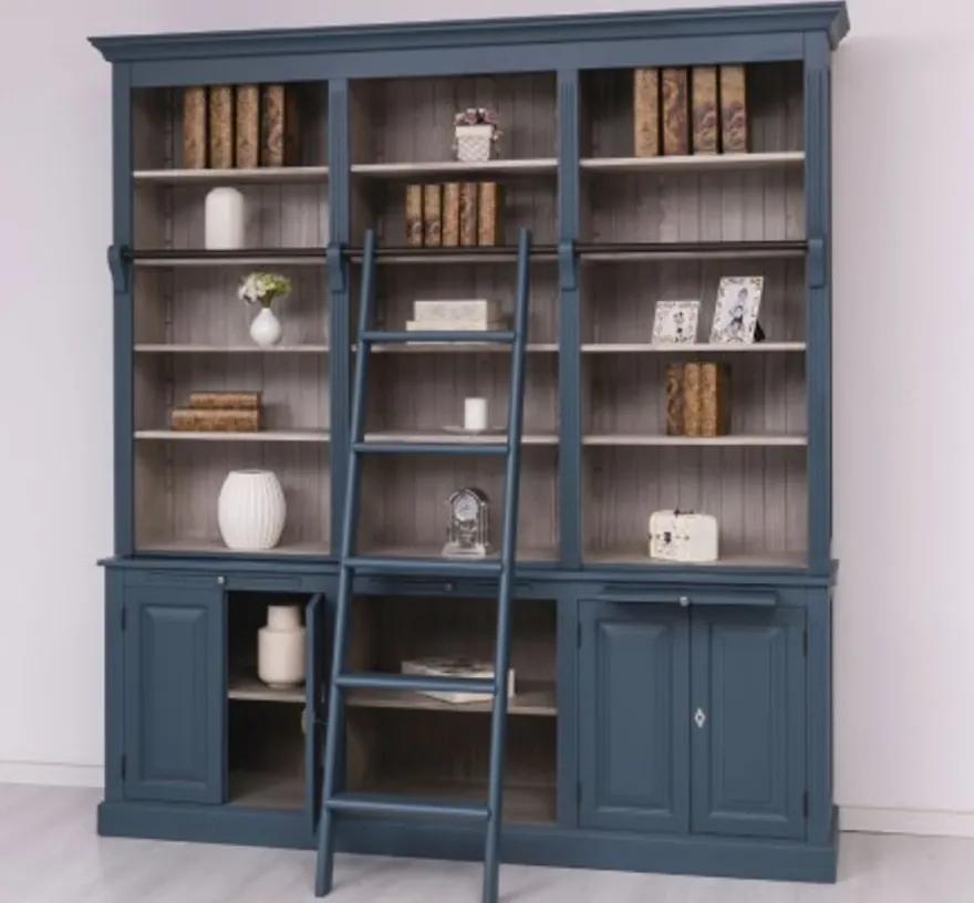 Casa Padrino Bücherregal im Landhausstil mit 4 Türen und 1 Ablage, 229 x 51 x 244 cm