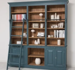 Casa Padrino Bücherregal im Landhausstil mit 4 Türen und 1 Ablage, 229 x 51 x 244 cm