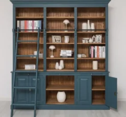 Casa Padrino Bücherregal im Landhausstil mit 4 Türen und 1 Ablage, 229 x 51 x 244 cm