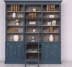 Casa Padrino Bücherregal im Landhausstil mit 4 Türen und 1 Ablage, 229 x 51 x 244 cm