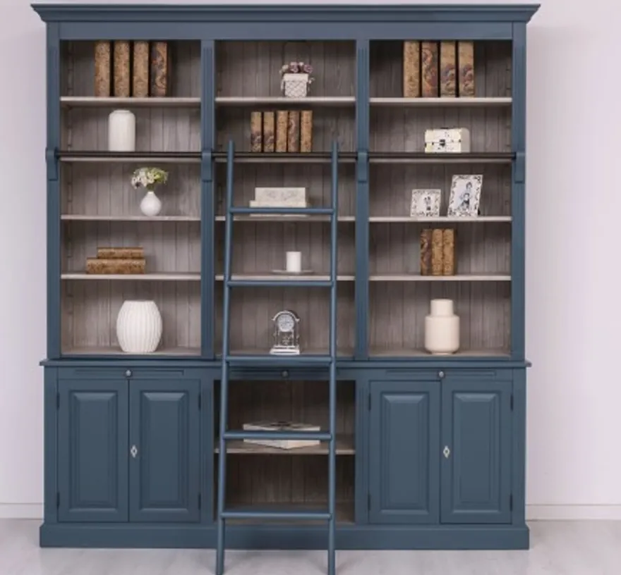 Casa Padrino Bücherregal im Landhausstil mit 4 Türen und 1 Ablage, 229 x 51 x 244 cm