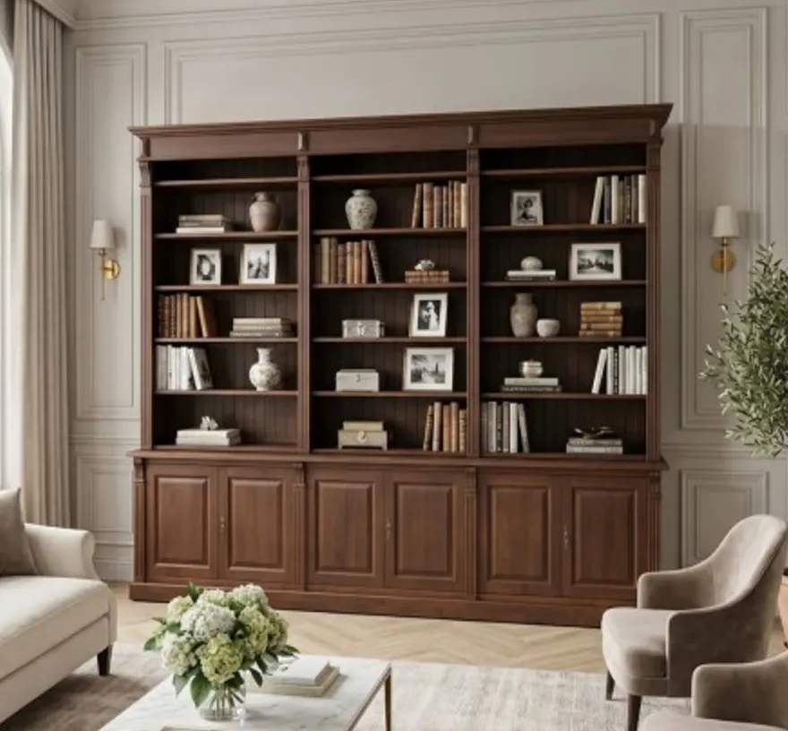 Casa Padrino Bücherregal im Landhausstil, 357 x 48 x 237 cm