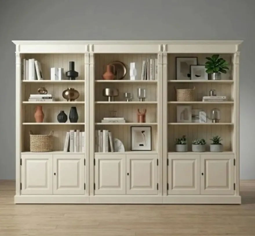 Casa Padrino Bücherregal im Landhausstil, 340 x 46 x 197 cm